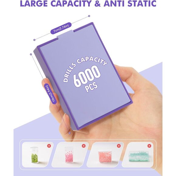 2-in-1 Diamond Art Trays With Lids,Anti-static Diamond Art Storage Containers, D - Picture 4 of 8